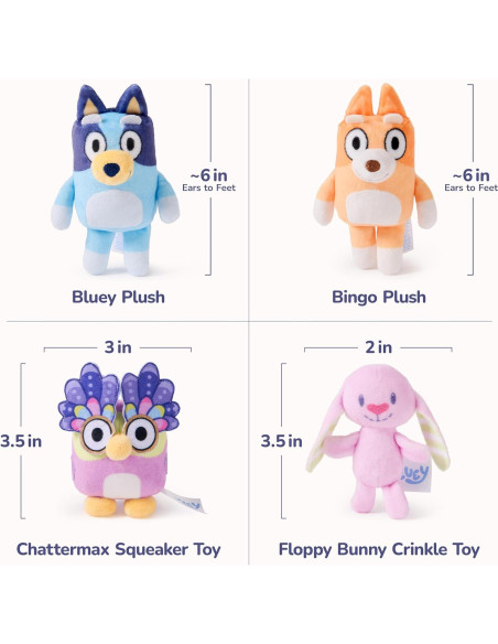 Juego de Peluches GUND Bluey 5 Piezas 18 cm para Bebés Juego de Peluches GUND Bluey 5 Piezas 18 cm para Bebés