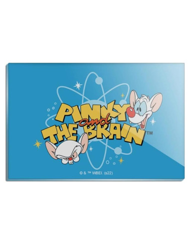 Imán de Nevera Acrílico Pinky y Cerebro 7.6x5.1cm