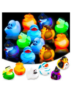 Patitos de Goma Halloween Kockuu - 12 Patitos que Brillan