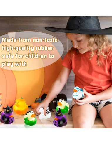 Patitos de Goma Halloween Kockuu - 12 Patitos que Brillan