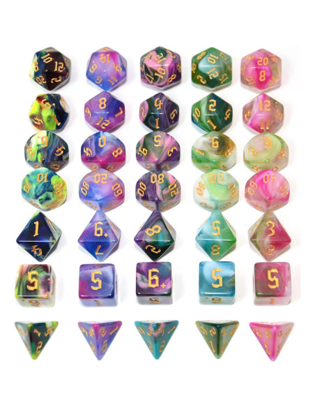 Conjunto de Dados Poliedricos 5x7 SmartDealsPro para DND RPG