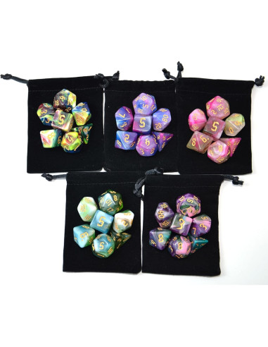 Conjunto de Dados Poliedricos 5x7 SmartDealsPro para DND RPG