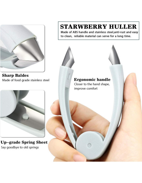 4 Piezas Descorazonadores de Fresas y Tomates Boao - Acero Inoxidable