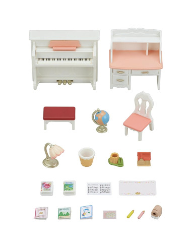 Conjunto de Piano y Escritorio Calico Critters - 20 Piezas