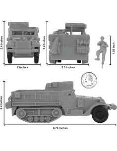 Vehículo Blindado M3 Halftrack BMC Toys WW2 con 4 Figuras 2