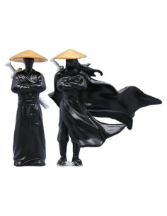 Estatuas de Jardín Zen Miniatura Homoyoyo - 2 Piezas de Samurai