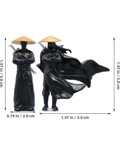 Estatuas de Jardín Zen Miniatura Homoyoyo - 2 Piezas de Samurai 2