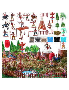 Conjunto 65 Figuras Nativas Americanas VioraWhite 7-13 cm