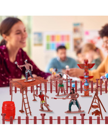 Conjunto 65 Figuras Nativas Americanas VioraWhite 7-13 cm