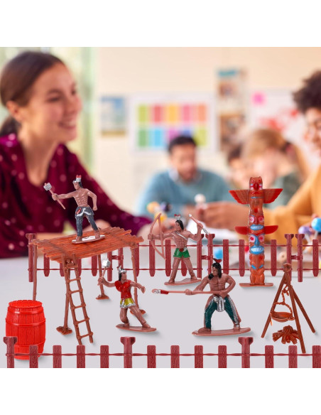 Conjunto 65 Figuras Nativas Americanas VioraWhite 7-13 cm