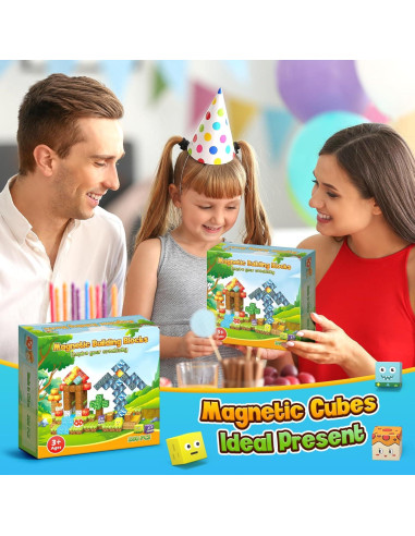 Juego de Bloques Magnéticos 200PCS - Juguetes Sensoriales para Niños