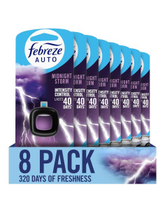 Febreze AUTO Ambientador Clip Ventilación Tormenta Medianoche 8 Unid