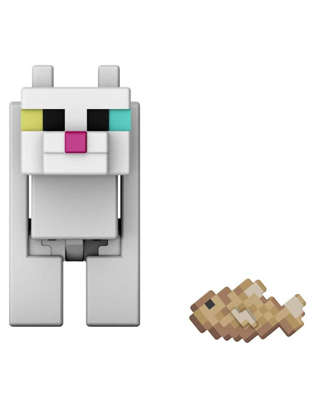 Figura de Acción Gato Blanco Minecraft 8.25 cm con Portal