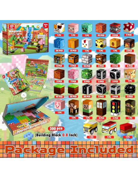 300 Piezas Bloques Magnéticos Magneverse para Niños 3+
