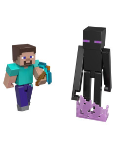 Playset Minecraft Mattel HTN26 Steve y Enderman con Accesorios