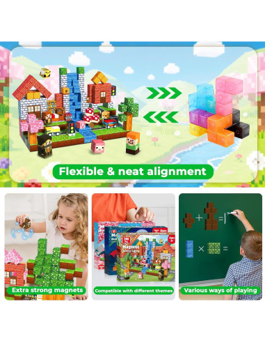 300 Piezas Bloques Magnéticos Magneverse para Niños 3+