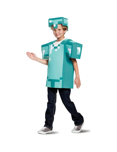 Disfraz Armadura Minecraft Azul Grande 10-12 Años