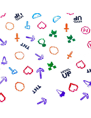 24 Sellos Temáticos Mineros de Píxeles GISUKA 3.81cm