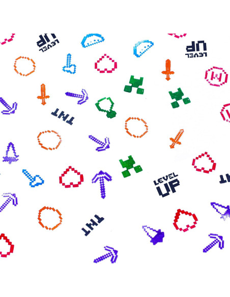 24 Sellos Temáticos Mineros de Píxeles GISUKA 3.81cm