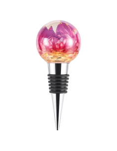 Tapón de Vino Floral de Resina Morado Pyotivol 9.9x4.3cm