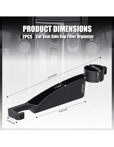 Organizador de Espacio entre Asientos de Coche VKQTS 2PCS