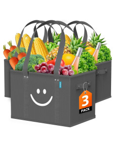Bolsas de Compras Reutilizables WISELIFE 3 Piezas Plegables