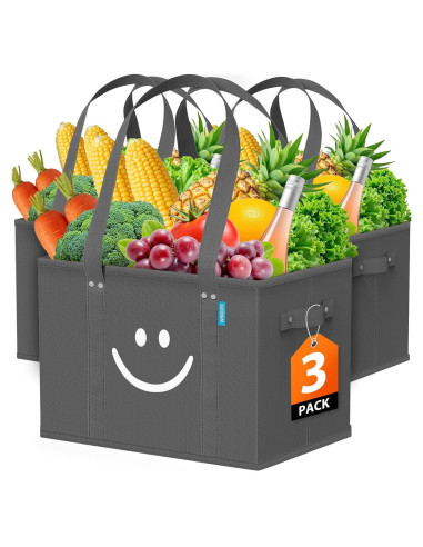 Bolsas de Compras Reutilizables WISELIFE 3 Piezas Plegables