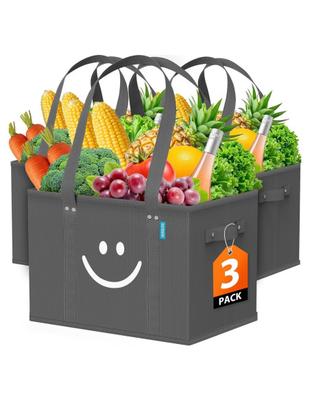 Bolsas de Compras Reutilizables WISELIFE 3 Piezas Plegables
