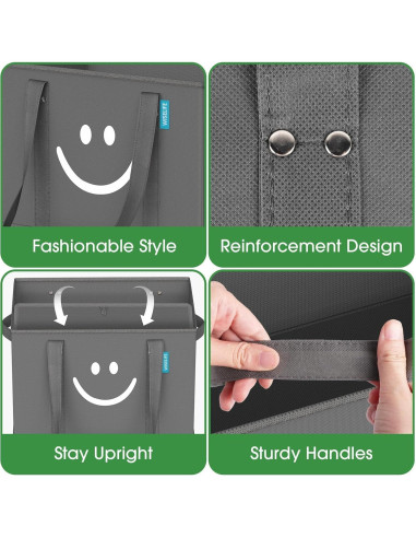 Bolsas de Compras Reutilizables WISELIFE 3 Piezas Plegables