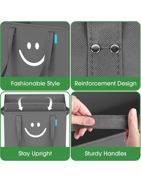 Bolsas de Compras Reutilizables WISELIFE 3 Piezas Plegables