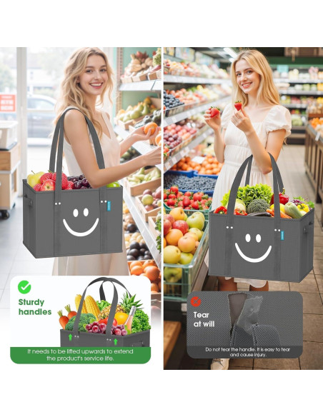 Bolsas de Compras Reutilizables WISELIFE 3 Piezas Plegables