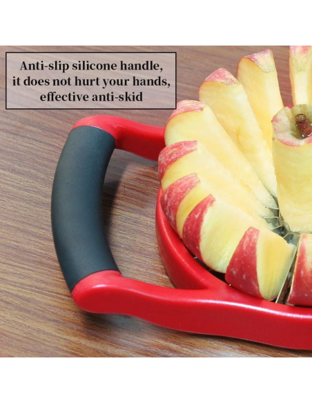 Cortador y Descorazonador de Manzanas Newness 16 Rebanadas Rojo