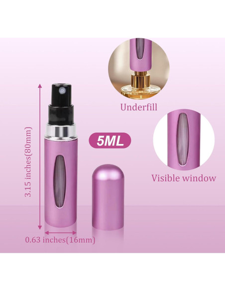 12 Botellas Atomizadoras de Perfume Recargables 5ml Hongliang