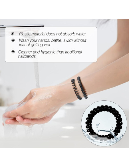 12 Tiras de Cabello Espirales Negras TUUXI - 3 Tamaños