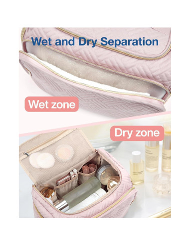 Bolsa de Aseo de Viaje BAGSMART para Mujeres - Grande Rosa