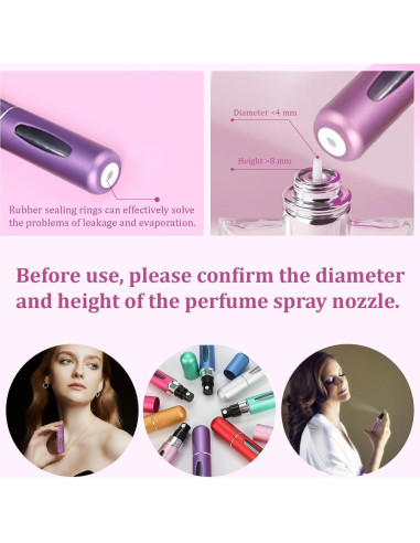 12 Botellas Atomizadoras de Perfume Recargables 5ml Hongliang