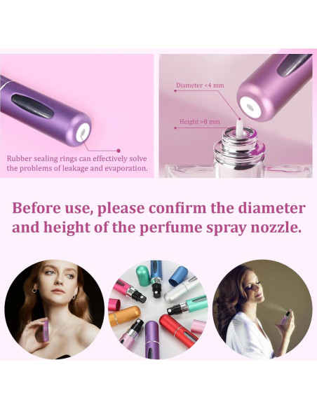 12 Botellas Atomizadoras de Perfume Recargables 5ml Hongliang