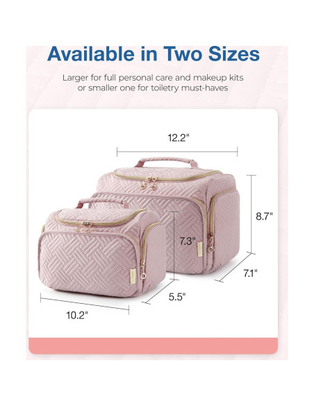 Bolsa de Aseo de Viaje BAGSMART para Mujeres - Grande Rosa