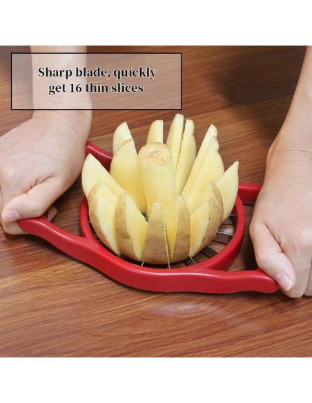 Cortador y Descorazonador de Manzanas Newness 16 Rebanadas Rojo