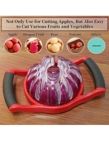 Cortador y Descorazonador de Manzanas Newness 16 Rebanadas Rojo