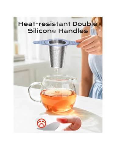 Infusor de Té CTIANWXY Acero Inoxidable con Mangos de Silicona