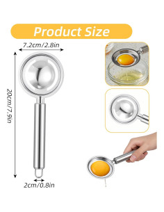 Separador de Huevos DOPENSPI Acero Inoxidable 20cm 2PCS 2
