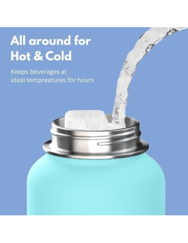 Botella Infusora Aquafault 32oz Acero Inoxidable Azul