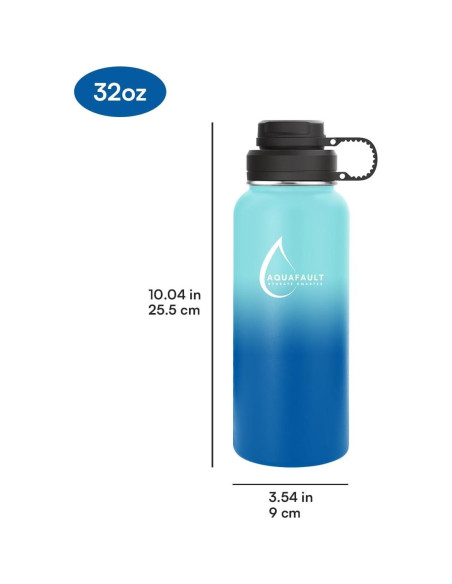 Botella Infusora Aquafault 32oz Acero Inoxidable Azul