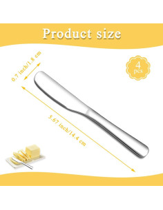 Set de 4 Cuchillos de Mantequilla Homquen Acero Inoxidable 2