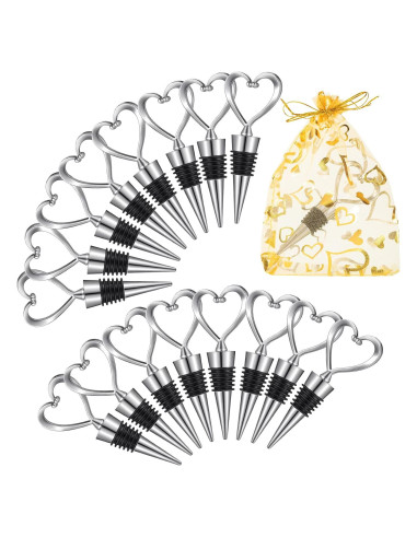 50 Tapones de Vino Corazón Boao con Bolsas Doradas 1.6kg