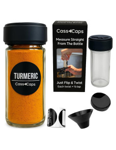 Frasco de Especias de Vidrio CassCaps 118ml con Tapa Medidora