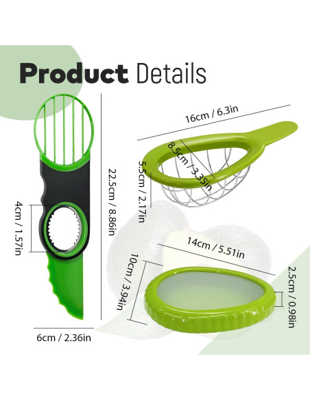 Juego de Cortadores de Aguacate FALESHOS 3 Piezas Apto Lavavajillas Juego de Cortadores de Aguacate FALESHOS 3 Piezas Apto Lavavajillas