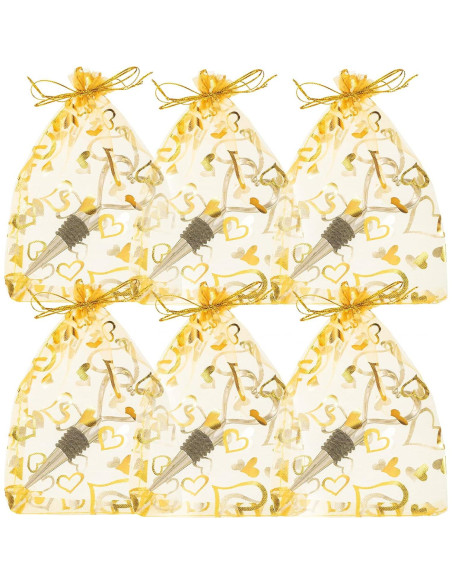 50 Tapones de Vino Corazón Boao con Bolsas Doradas 1.6kg