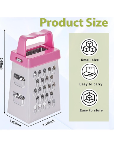 Mini Rallador de Queso COMNICO 3Pcs Acero Inoxidable Ergonómico